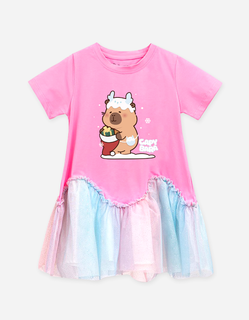 Váy bé gái phối lưới Capybara