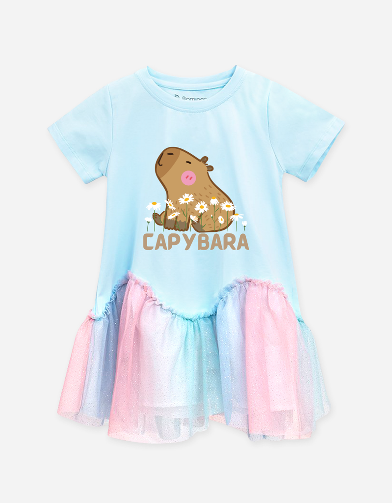 Váy bé gái phối lưới Capybara