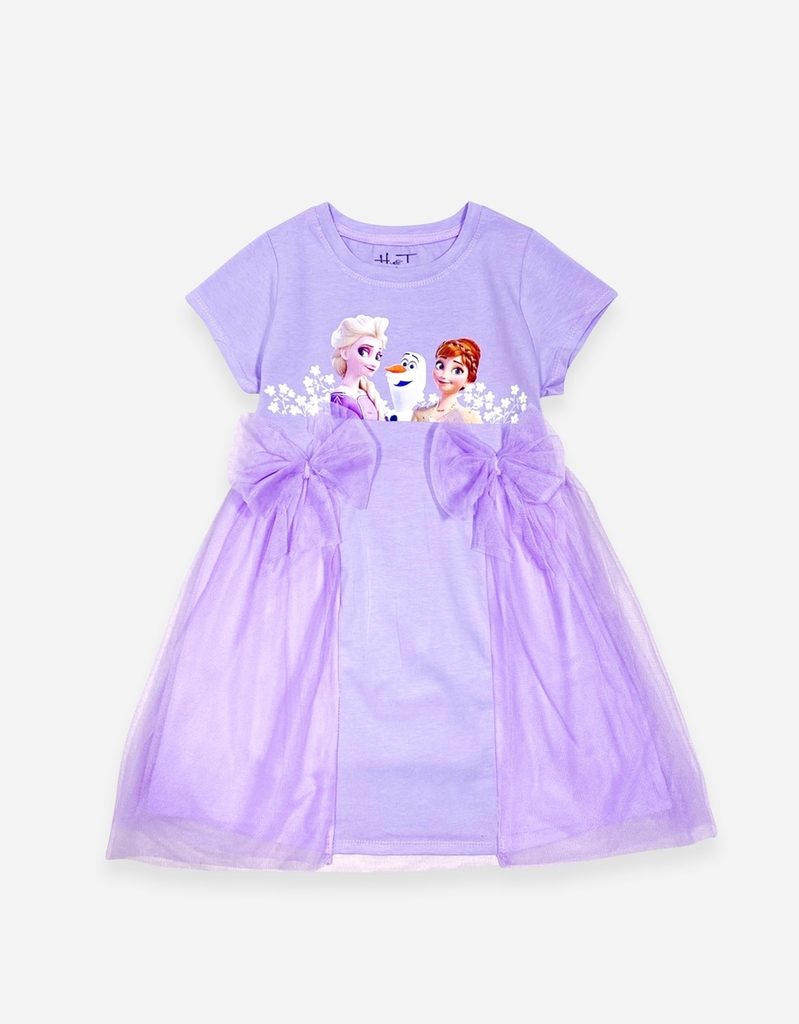 Váy bé gái đính nơ Elsa Anna