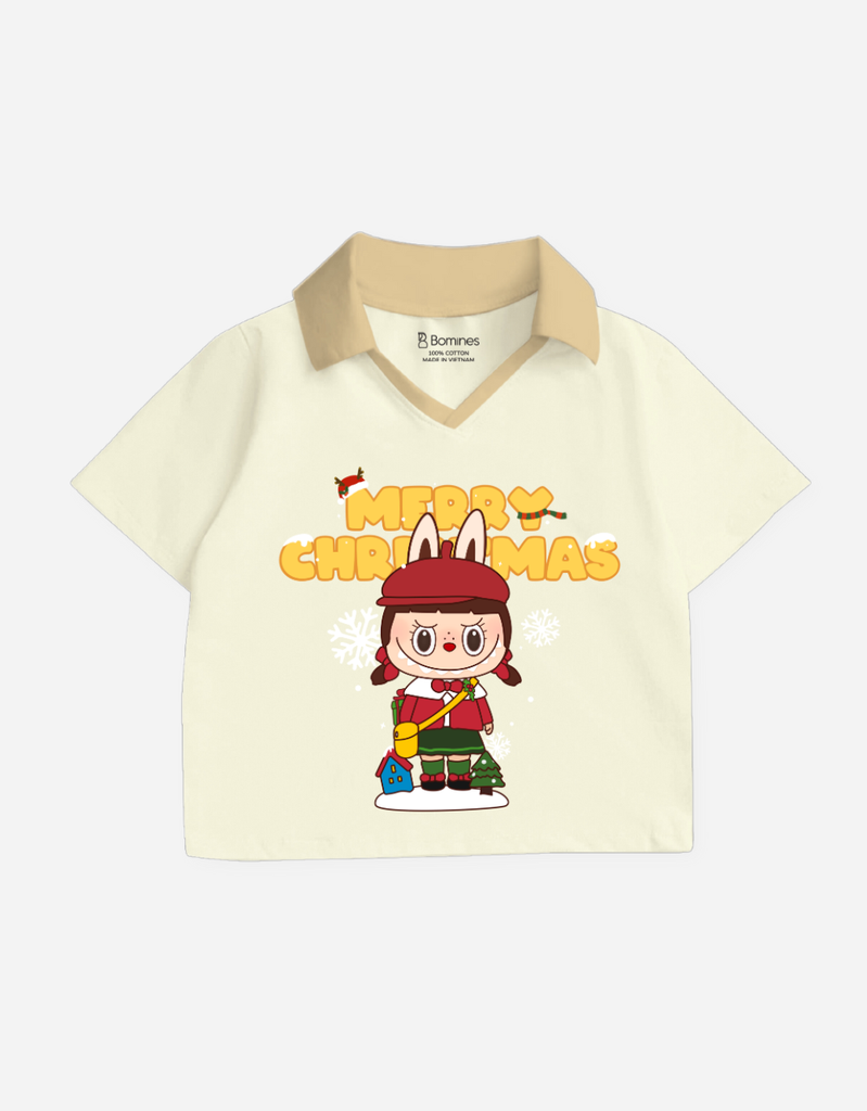 Áo bé gái croptop Labubu