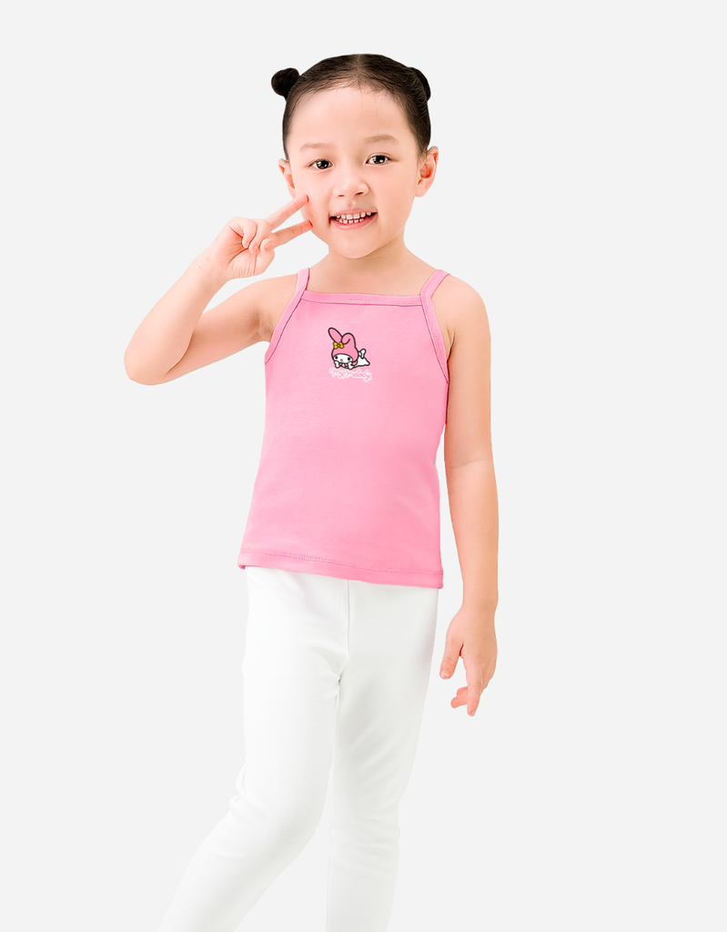 Áo bé gái thun rib cotton,  Áo 2 dây dáng ôm body