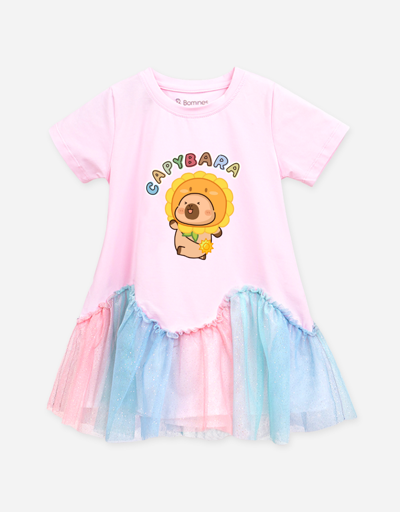 Váy bé gái phối lưới Capybara