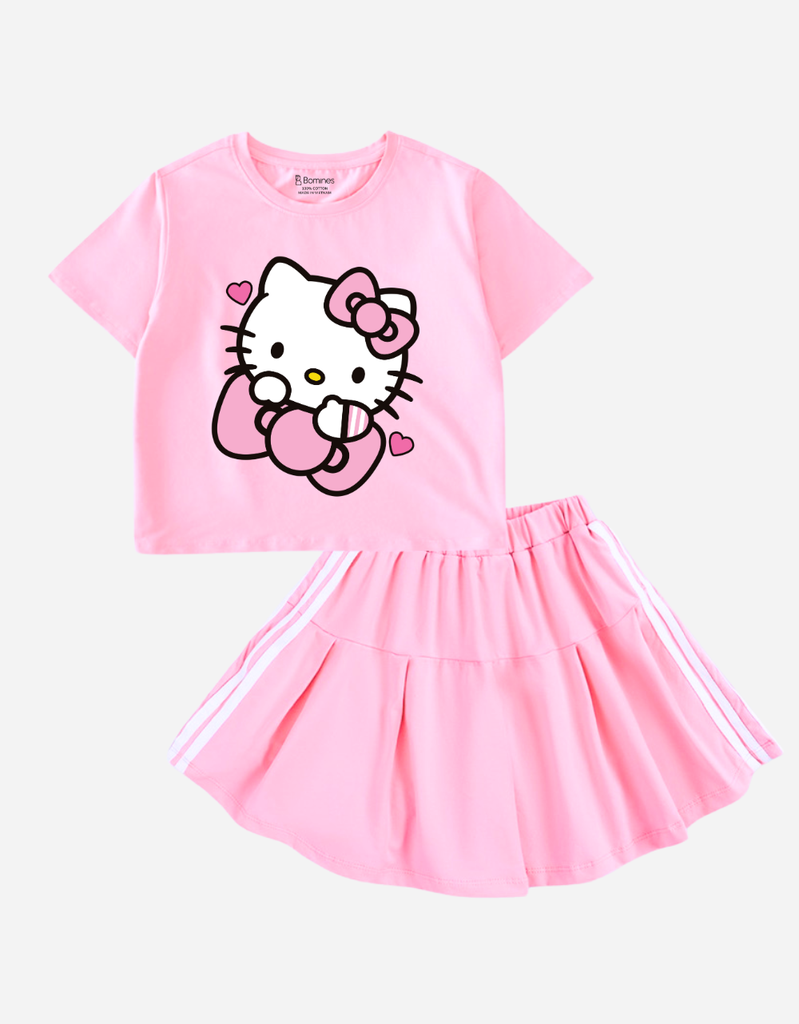 Set váy bé gái Hello Kitty Bomines