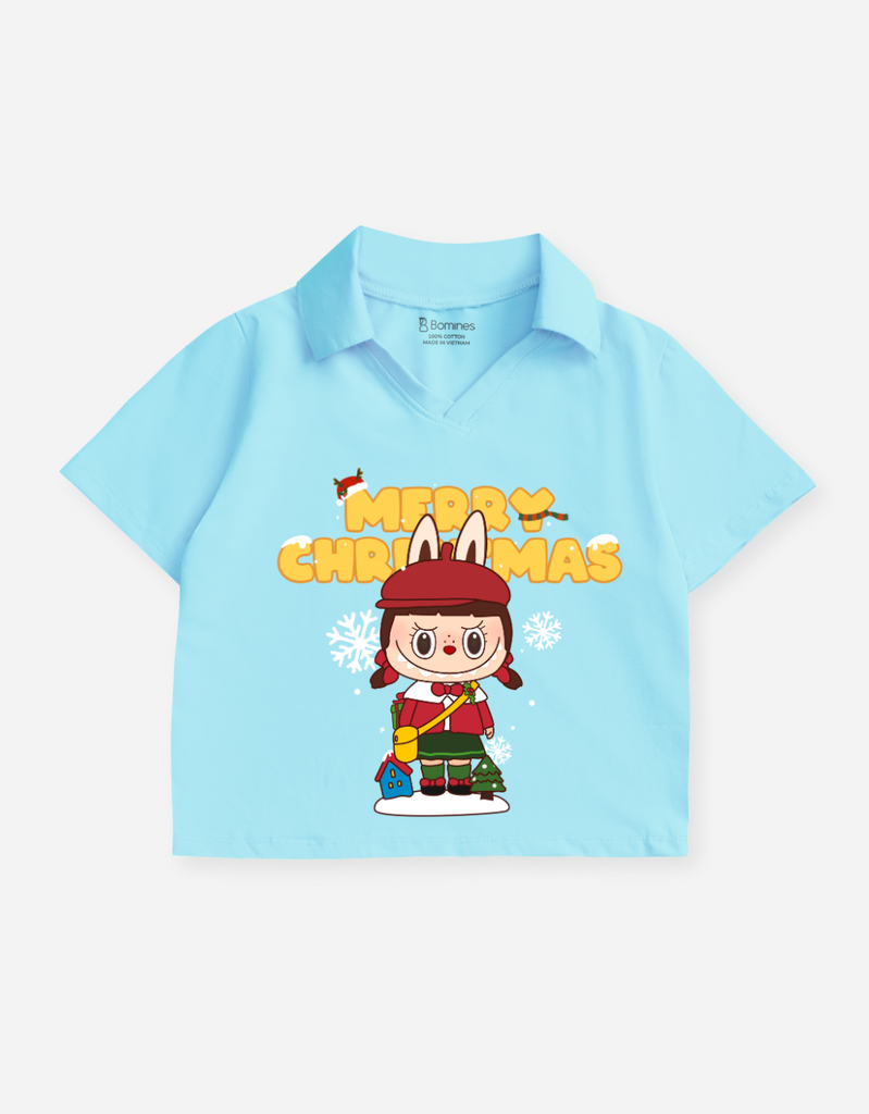 Áo bé gái croptop Labubu