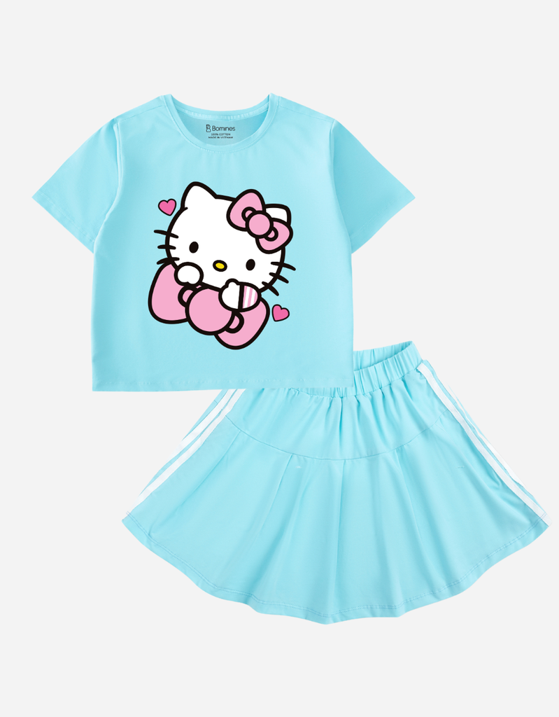 Set váy bé gái Hello Kitty Bomines