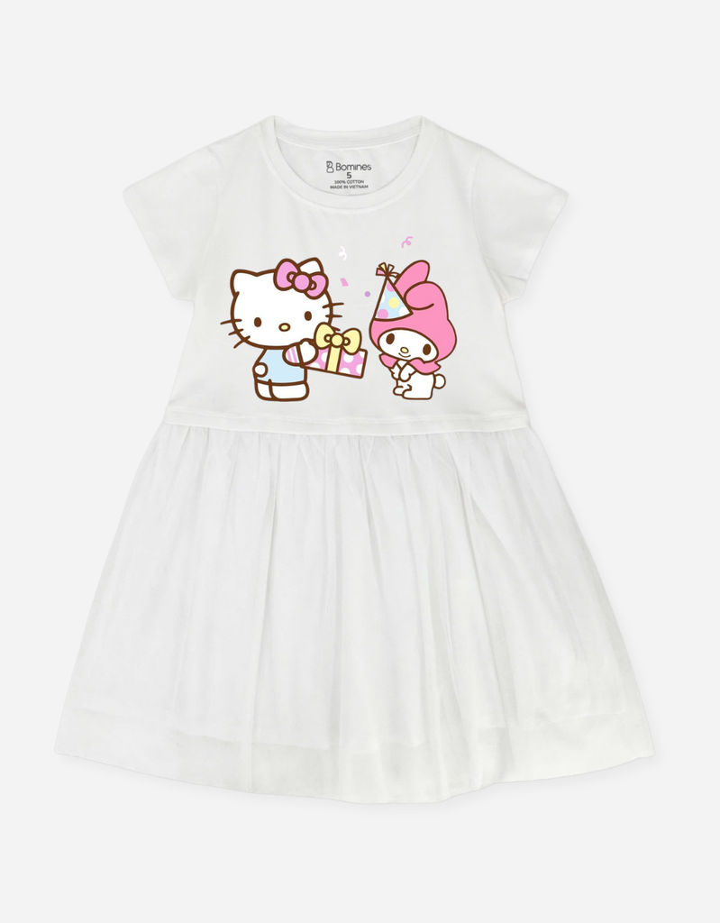 Váy bé gái tay ngắn Hello Kitty Bomines