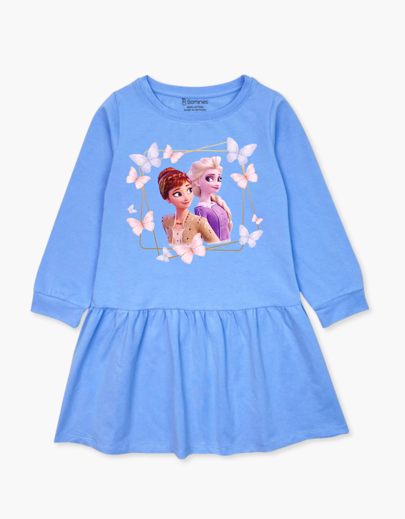 Váy bé gái mùa thu tay dài Elsa