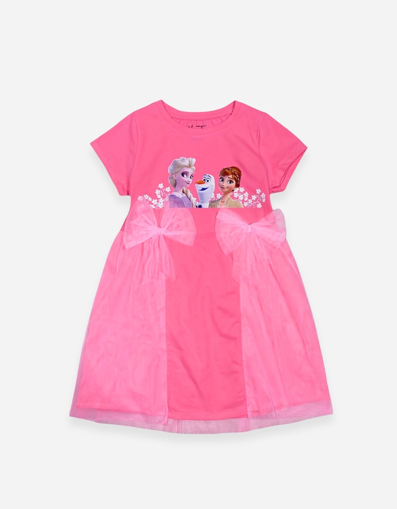 Váy bé gái đính nơ Elsa Anna