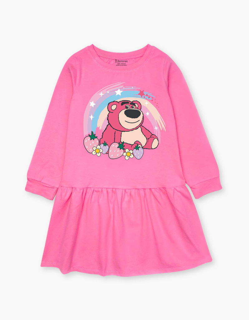 Váy bé gái mùa thu tay dài Gấu dâu Lotso