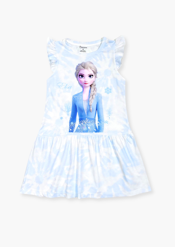 Váy bé gái tay cánh tiên loang màu công chúa Elsa