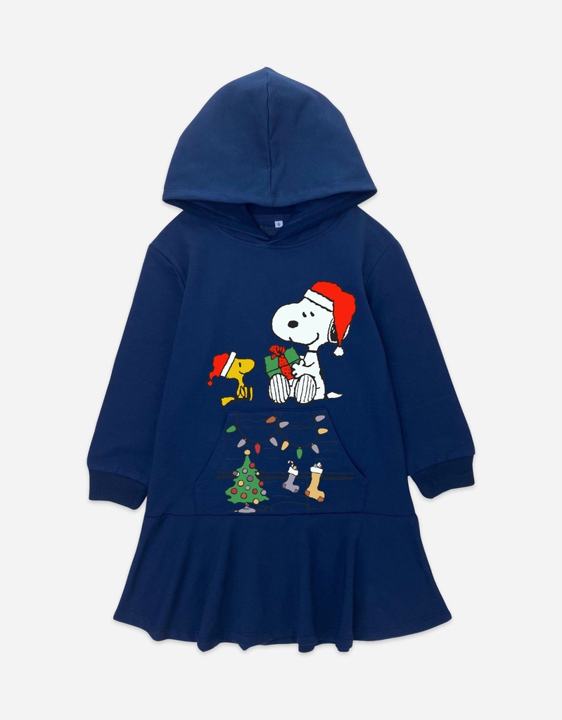 Váy Hoodie Snoopy bé gái tay dài có túi