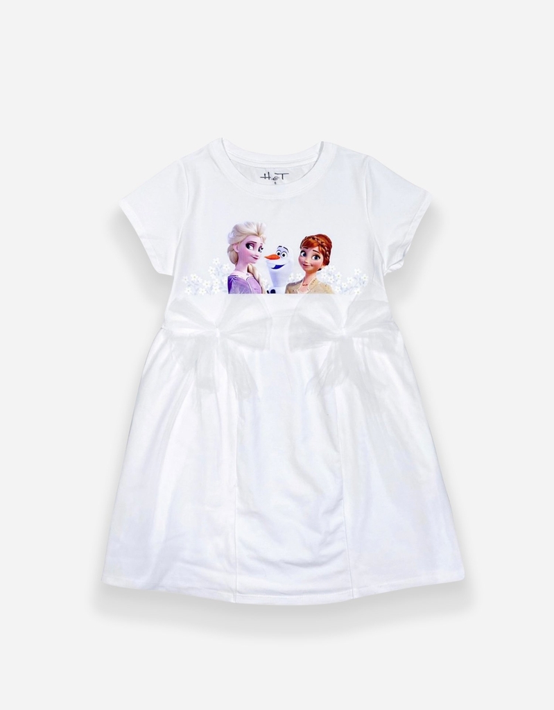 Váy bé gái đính nơ Elsa Anna
