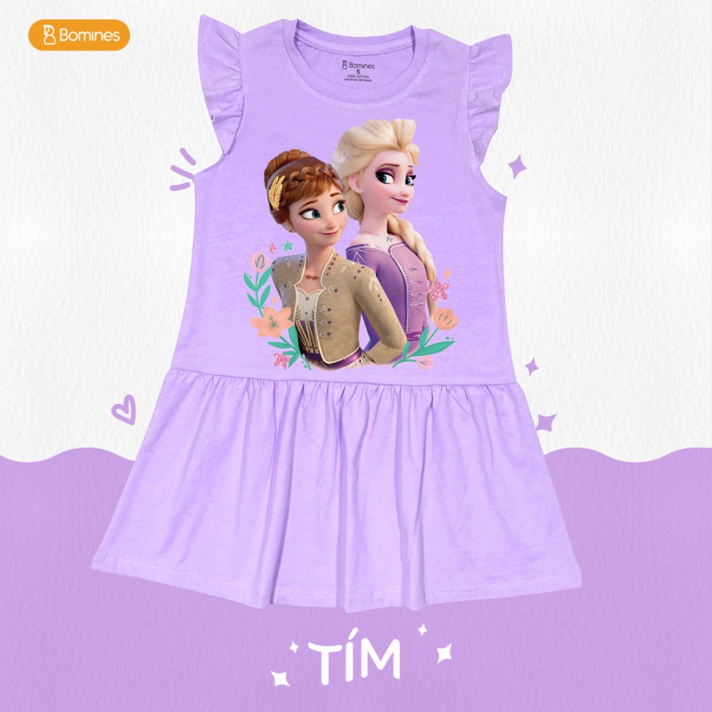 Váy bé gái tay cánh tiên Elsa Anna