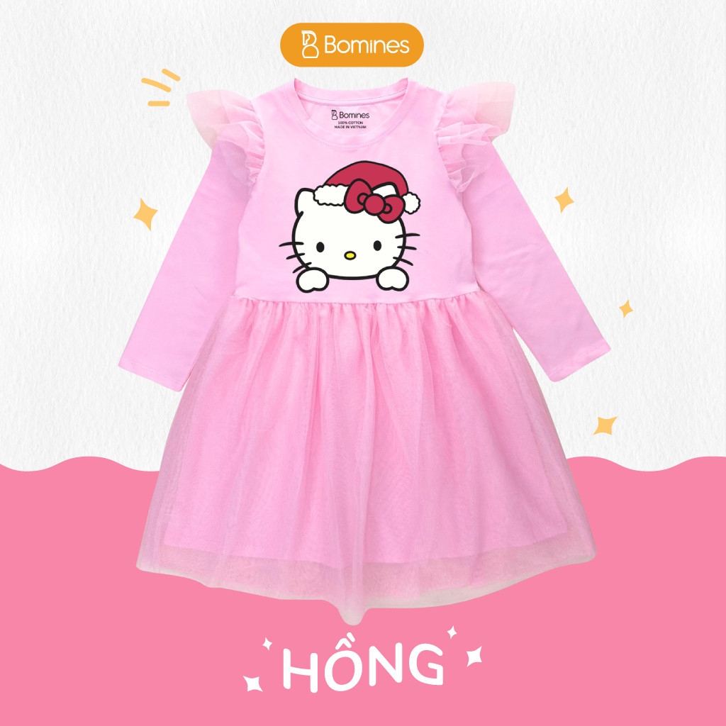 Váy Giáng sinh phối lưới tay dài