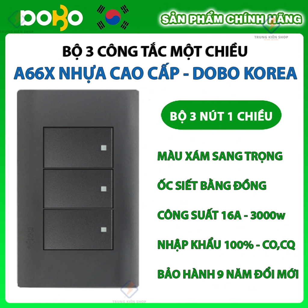 Bộ ổ cắm điện, công tắc điện A66X cao cấp DoBo Hàn Quốc - Nhập khẩu chính hãng - bảo hành 9 năm