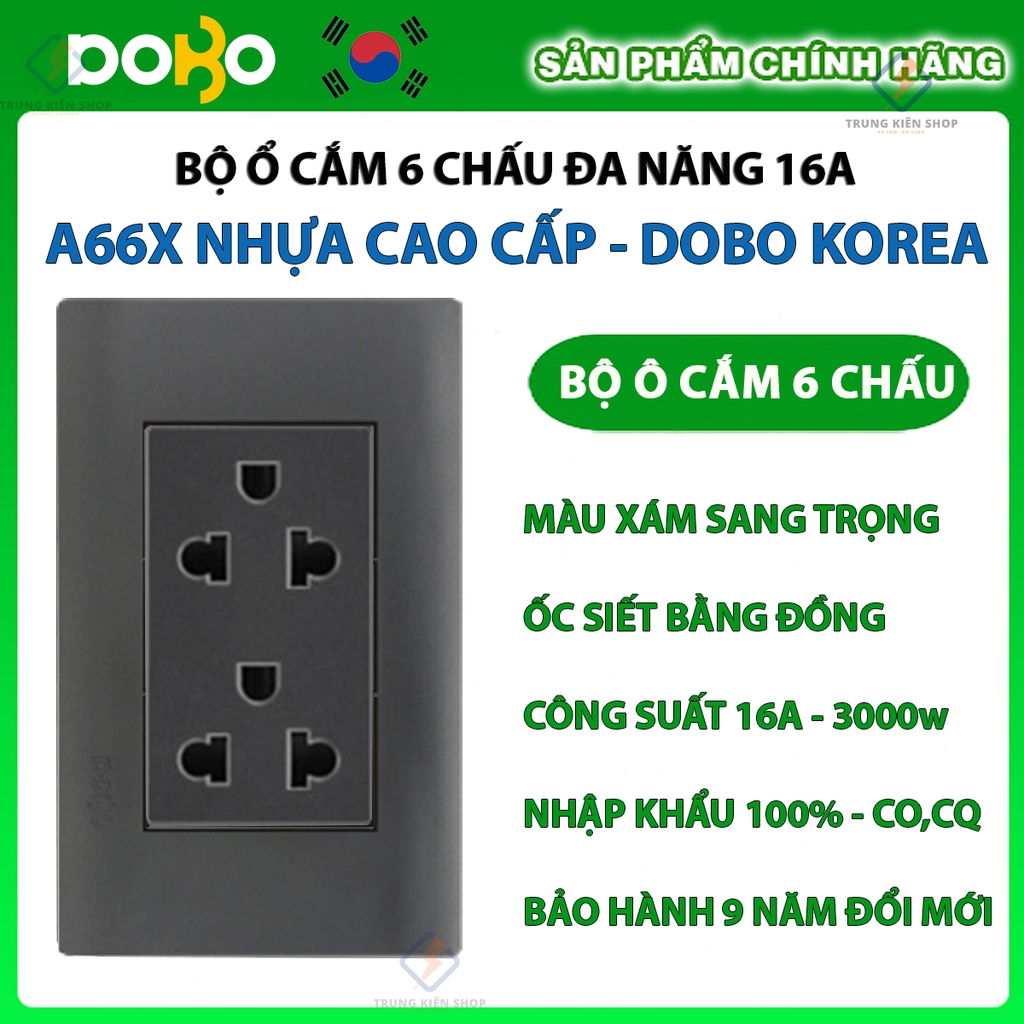 Bộ ổ cắm điện, công tắc điện A66X cao cấp DoBo Hàn Quốc - Nhập khẩu chính hãng - bảo hành 9 năm