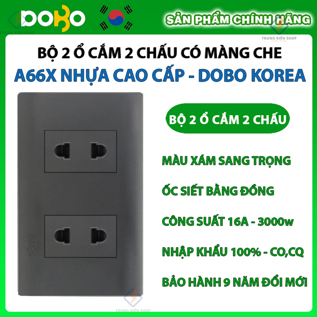 Bộ ổ cắm điện, công tắc điện A66X cao cấp DoBo Hàn Quốc - Nhập khẩu chính hãng - bảo hành 9 năm