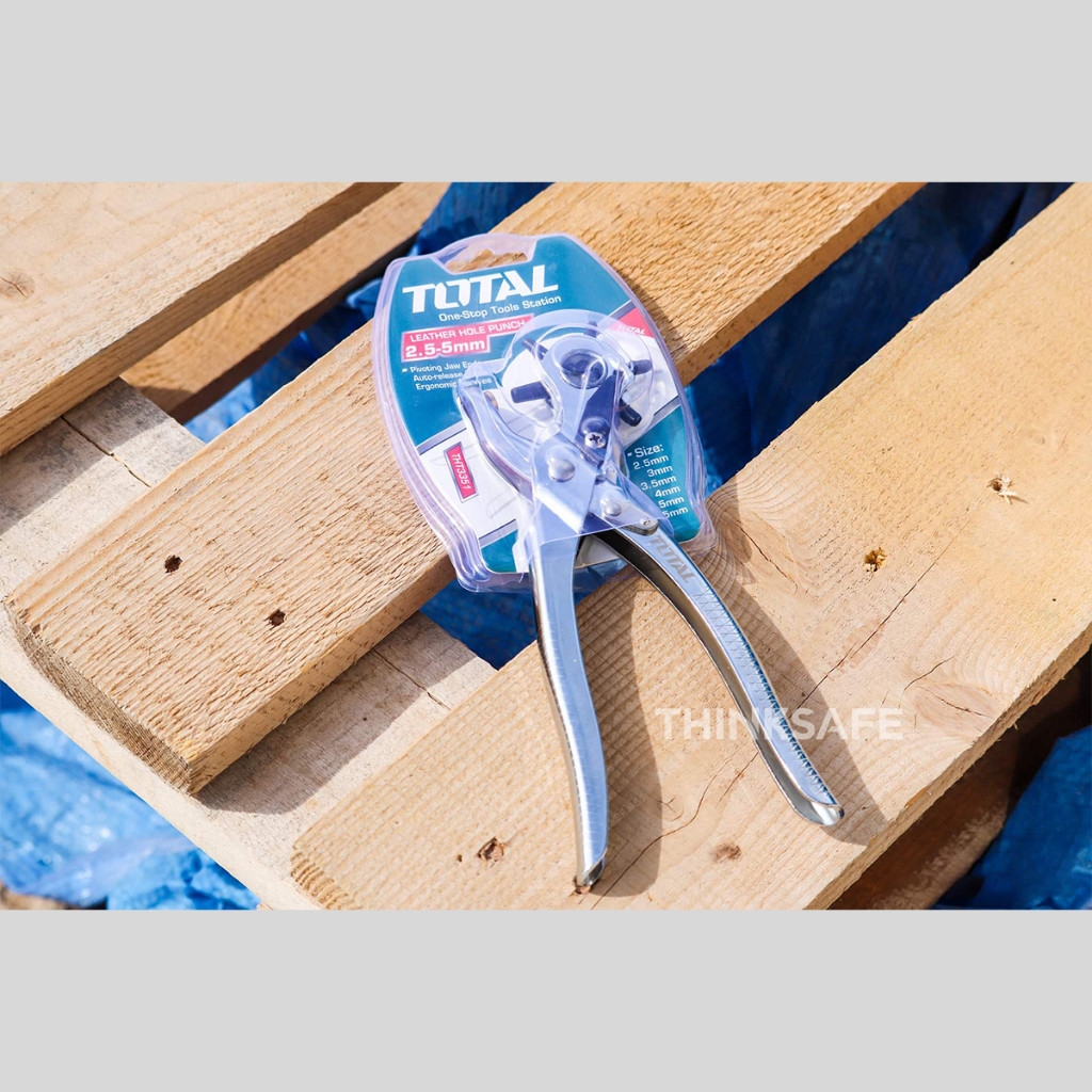 Kìm bấm lỗ Total THT3351 nhiều kích thước 2.5mm  5mm kìm đục lỗ vải da dây nịt thắt lưng - Trang bị toàn diện