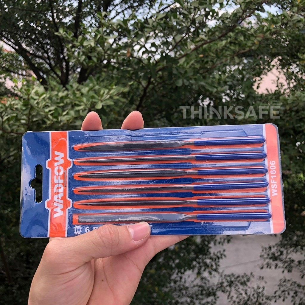 Bộ 6 giũa tiện dụng Wadfow WSF1606 kích thước 140mm giũa sắt đa năng gồm giũa phẳng tròn bán nguyệt vuông tam giác dẹp