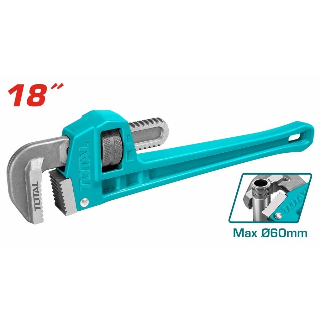 Mỏ lết răng Total, kích thước 8 - 24 inch, mỏ lết cầm tay dùng chất liệu thép carbon, đầu kềm rèn thả-Trang bị toàn diện
