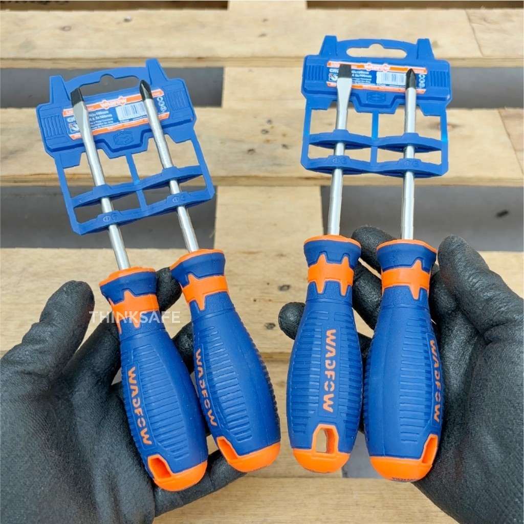 Bộ 2 tua vít dẹp và tua vít bake Wadfow WSS1302 thân tròn chất liệu thép crv cao cấp chính hãng