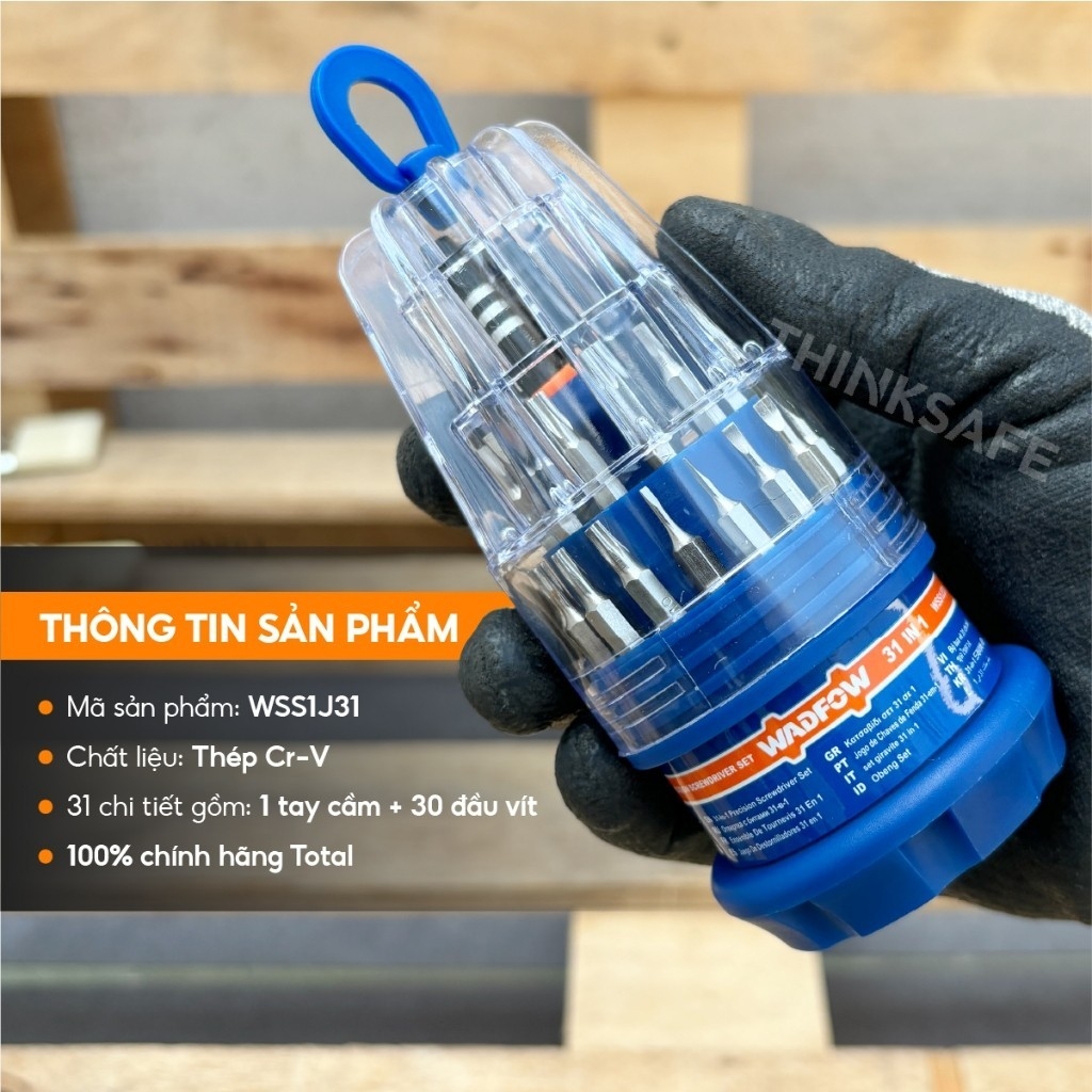 Bộ tua vít đa năng 31 trong 1 WADFOW WSS1J31 chất liệu thép crv chất lượng cao Wadfow chính hãng