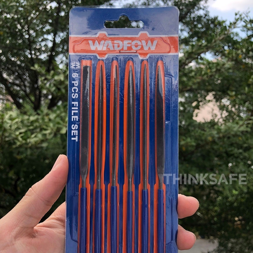 Bộ 6 giũa tiện dụng Wadfow WSF1606 kích thước 140mm giũa sắt đa năng gồm giũa phẳng tròn bán nguyệt vuông tam giác dẹp