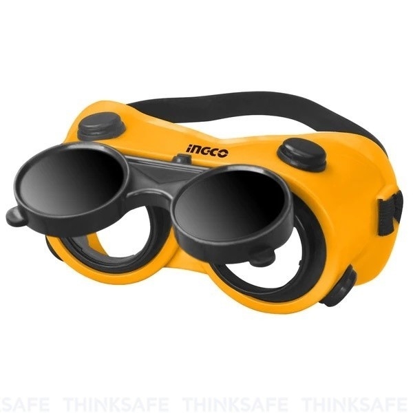 Kính bảo hộ INGCO HSGW01 với thiết kế linh hoạt, khóa mở gần, thông gió, và ống kính rõ ràng - Trang bị toàn diện
