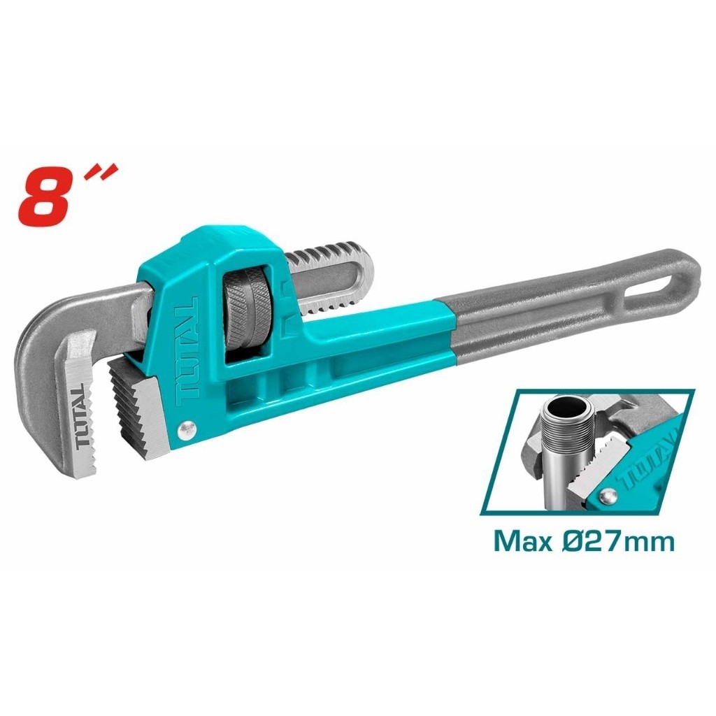 Mỏ lết răng Total, kích thước 8 - 24 inch, mỏ lết cầm tay dùng chất liệu thép carbon, đầu kềm rèn thả-Trang bị toàn diện