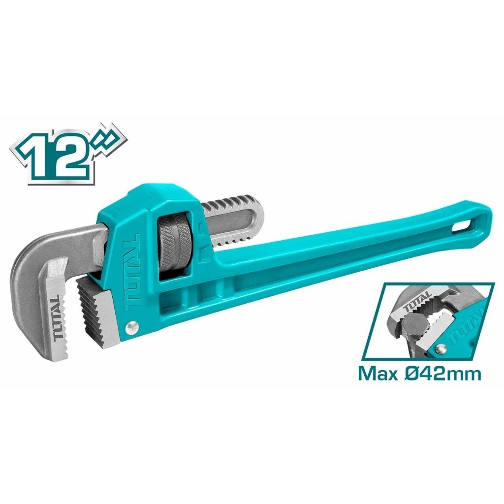Mỏ lết răng Total, kích thước 8 - 24 inch, mỏ lết cầm tay dùng chất liệu thép carbon, đầu kềm rèn thả-Trang bị toàn diện