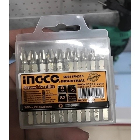 Vít đa năng INGCO 65mm, chất liệu thép công nghiệp S2, hai đầu vít, mạ niken, Vít chính hãng - Trang bị toàn diện