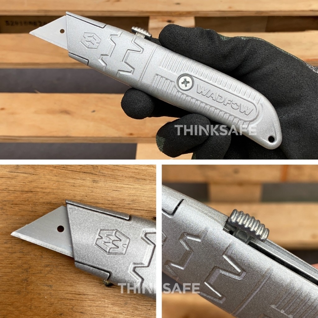 Dao rọc giấy Wadfow WSK6661 tiện dụng 150mm tự động khóa thân hợp kim nhôm kèm lưỡi SK5 19x61mm