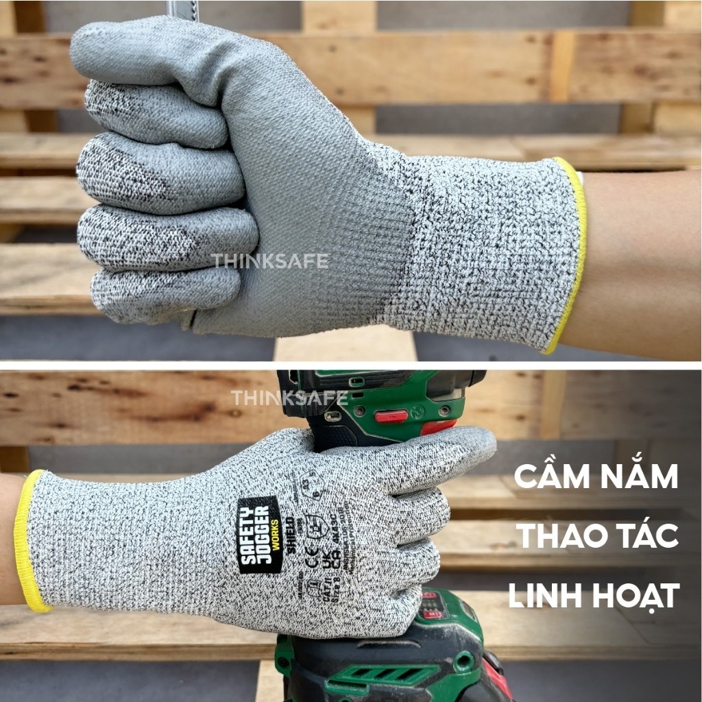 Găng tay chống cắt Jogger Shield cấp độ 5, chống cắt tôn kính, bảo vệ tay, Găng tay lao động - Trang bị toàn diện