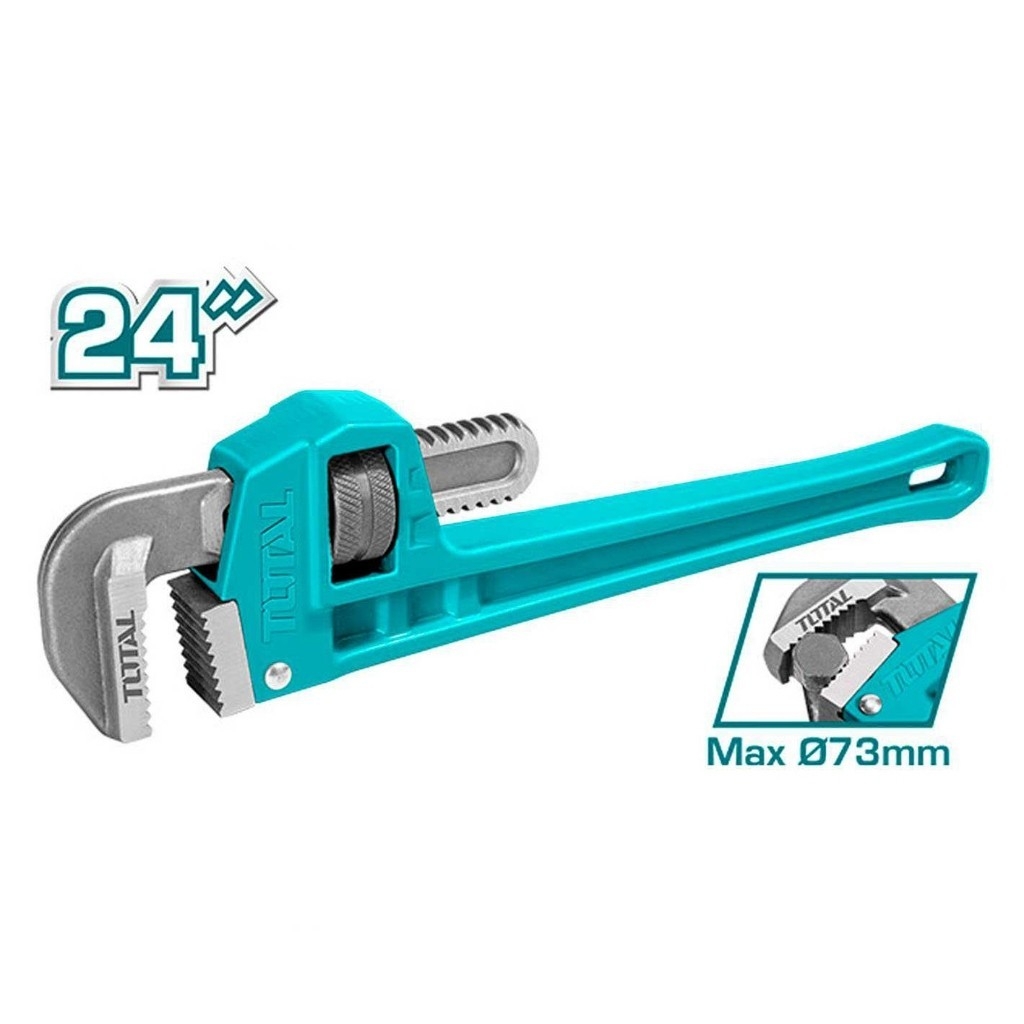 Mỏ lết răng Total, kích thước 8 - 24 inch, mỏ lết cầm tay dùng chất liệu thép carbon, đầu kềm rèn thả-Trang bị toàn diện
