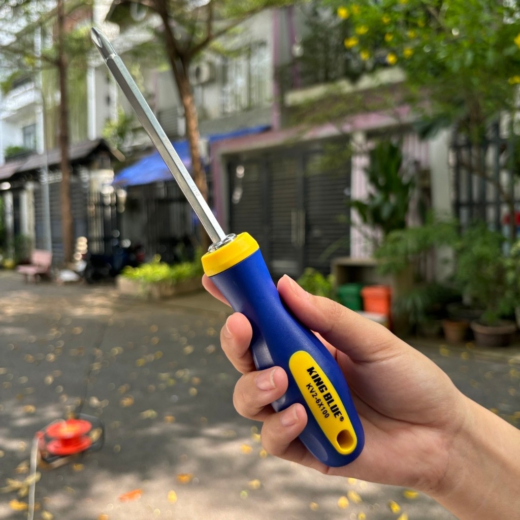 Tua vít 2 đầu PH2 KingBlue KV2-6x100/ KV2-6x150/ KV2-6x200, dài 100 - 200mm, thép S2 cao cấp, tuốc nơ vít bake và dẹp