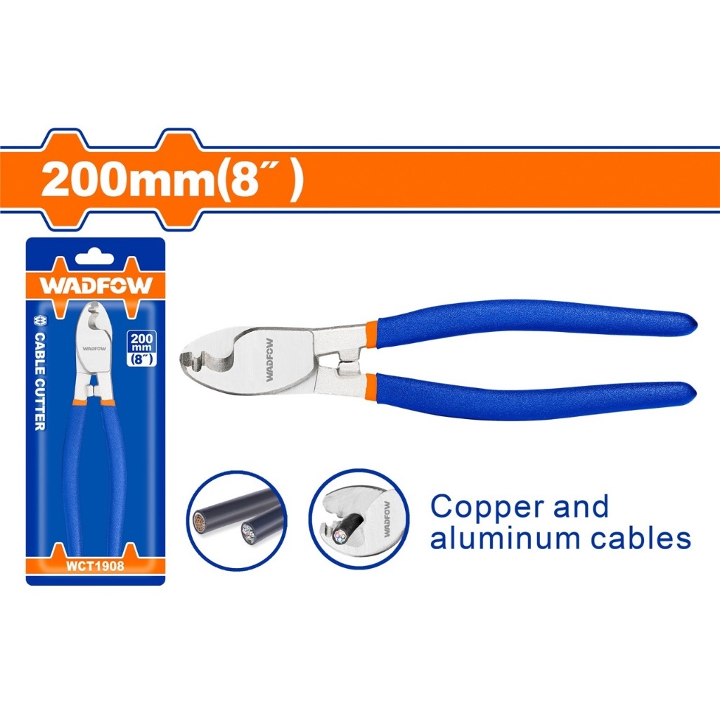 Kìm cắt cáp Wadfow WCT1906 WCT1908 6-8inch làm từ chất liệu thép carbon chất lượng cao được phủ lớp dầu bóng và chống gỉ