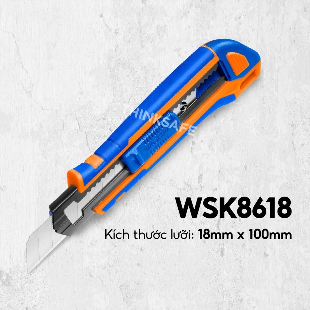 Dao rọc giấy Wadfow nhiều kích thước 132 - 168mm kèm lưỡi SK5 kích thước lưỡi 18x100mm và 9x80mm - Trang bị toàn diện