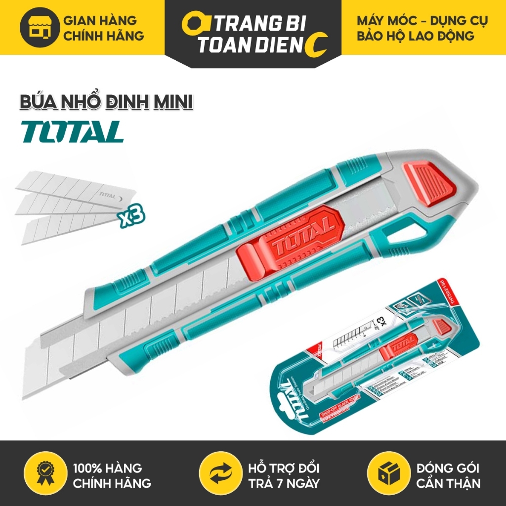 Dao rọc giấy Total lưỡi dao SK5, Nhiều kích thước, dùng cắt giấy, băng keo, rọc thùng Bút rọc giấy, điêu khắc gỗ