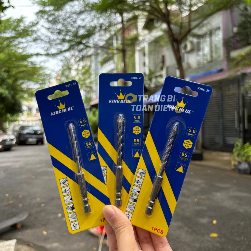 Mũi khoan đa năng lục giác KingBlue KBH2F kích thước 4 - 12mm, dài 95mm, khoan tường, gạch men, đá, kính, bê tông, sắt