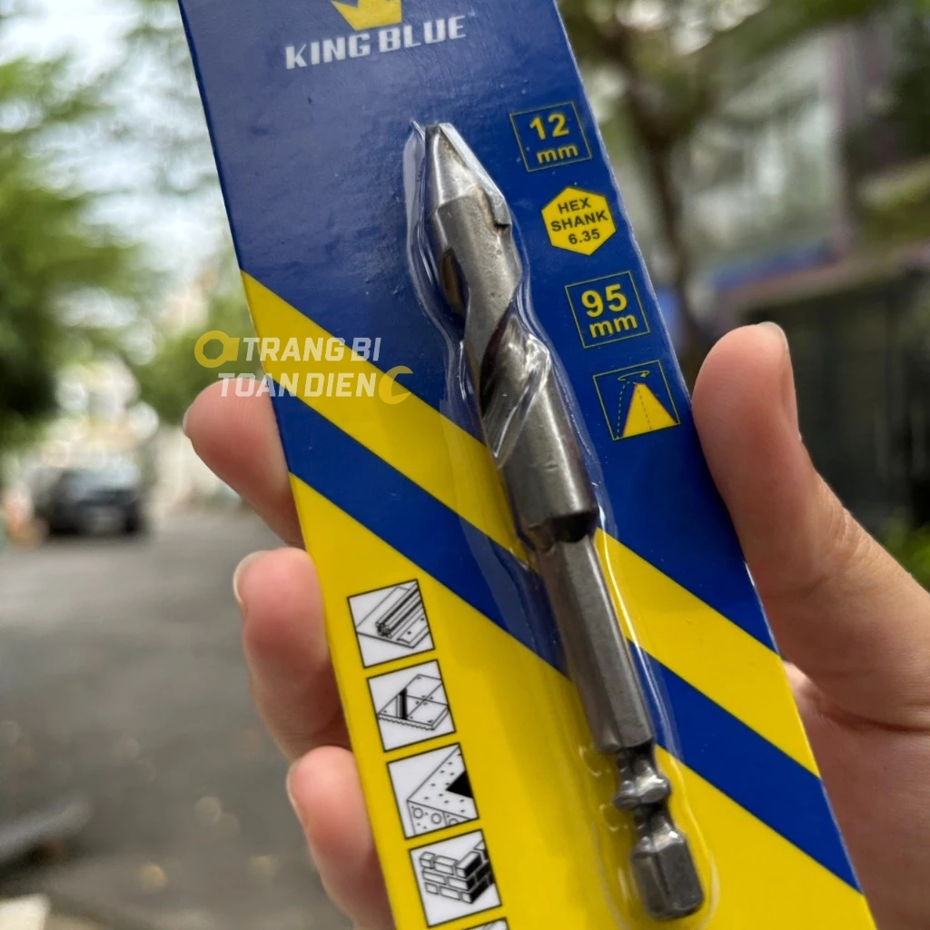Mũi khoan đa năng lục giác KingBlue KBH2F kích thước 4 - 12mm, dài 95mm, khoan tường, gạch men, đá, kính, bê tông, sắt