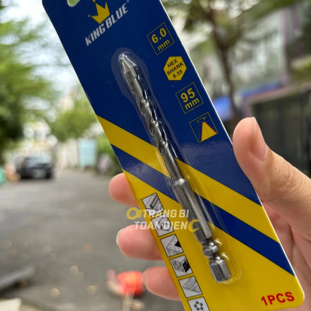 Mũi khoan đa năng lục giác KingBlue KBH2F kích thước 4 - 12mm, dài 95mm, khoan tường, gạch men, đá, kính, bê tông, sắt