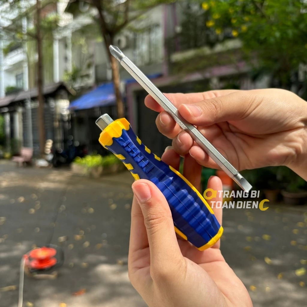 Tua vít 2 đầu PH2 KingBlue KV1 kích thước 6x100/ 6x150/ 6x200 mm, thép CRV, tuốc nơ vít đa năng 2 đầu dẹp và bake