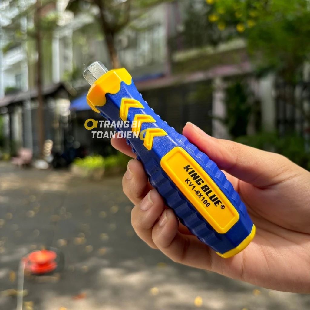 Tua vít 2 đầu PH2 KingBlue KV1 kích thước 6x100/ 6x150/ 6x200 mm, thép CRV, tuốc nơ vít đa năng 2 đầu dẹp và bake