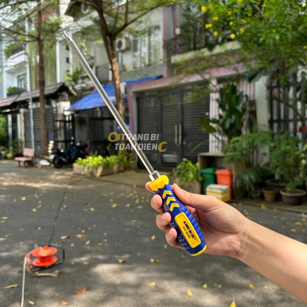 Tua vít 2 đầu PH2 KingBlue KV1 kích thước 6x100/ 6x150/ 6x200 mm, thép CRV, tuốc nơ vít đa năng 2 đầu dẹp và bake