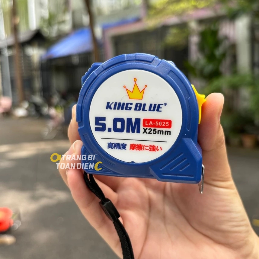 Thước cuộn KingBlue LA-50.25/ LA-100.25 rộng 25mm, dài 5 - 10 mét, vỏ nhựa ABS thước kéo thép, thước mét đo lường