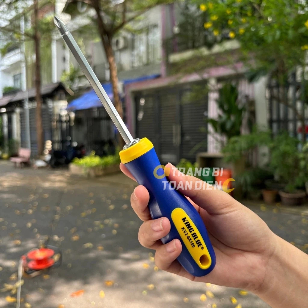 Tua vít 2 đầu PH2 KingBlue KV2-6x100/ KV2-6x150/ KV2-6x200, dài 100 - 200mm, thép S2 cao cấp, tuốc nơ vít bake và dẹp