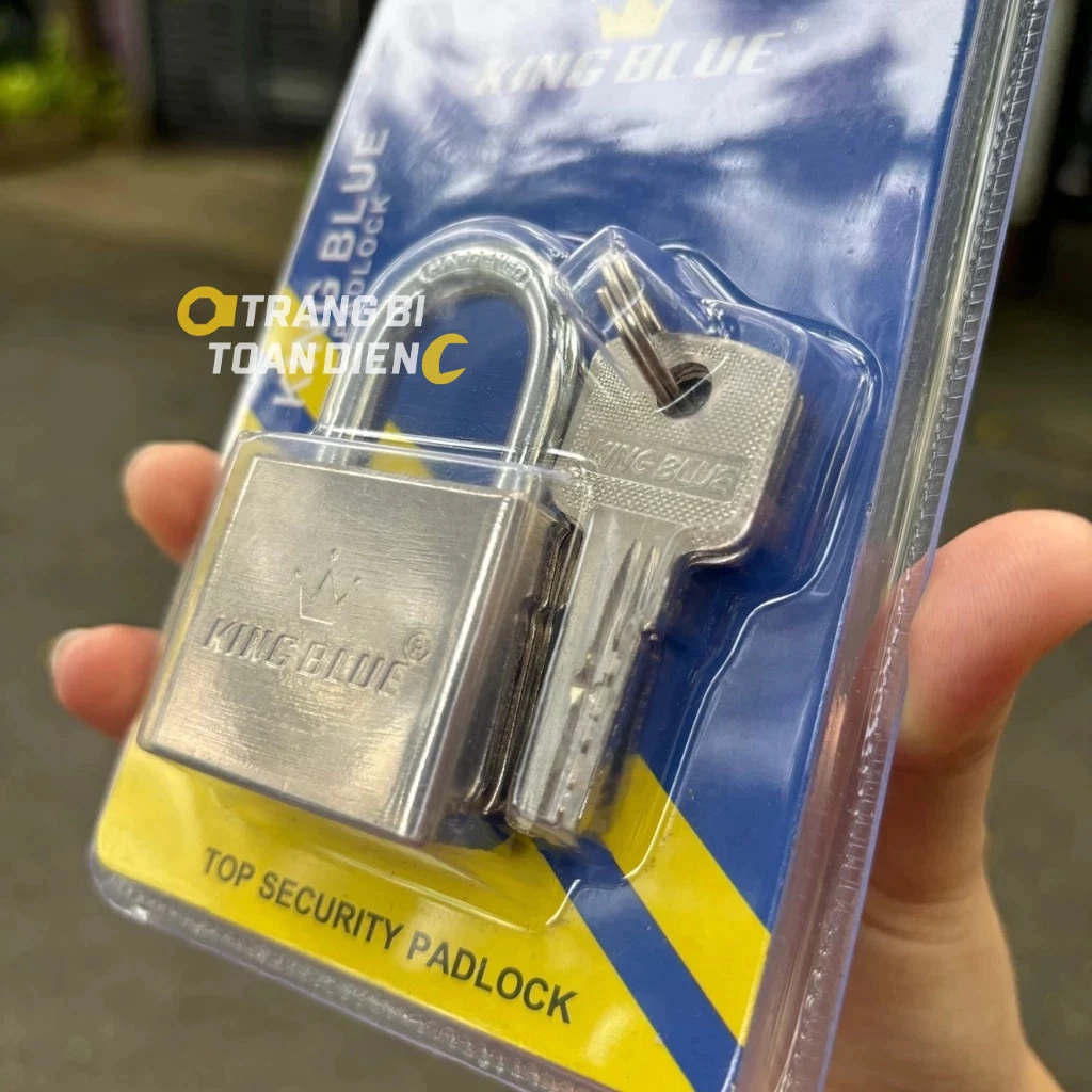 Ổ khóa KingBlue KYV40 kích thước 40mm, chất liệu cùm thép ruột đồng chất lượng, bảo vệ tài sản khóa cửa, kho xưởng