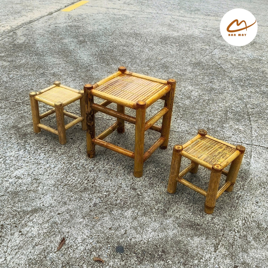 Bộ bàn ghế tre tự nhiên (2 ghế 1 bàn)
