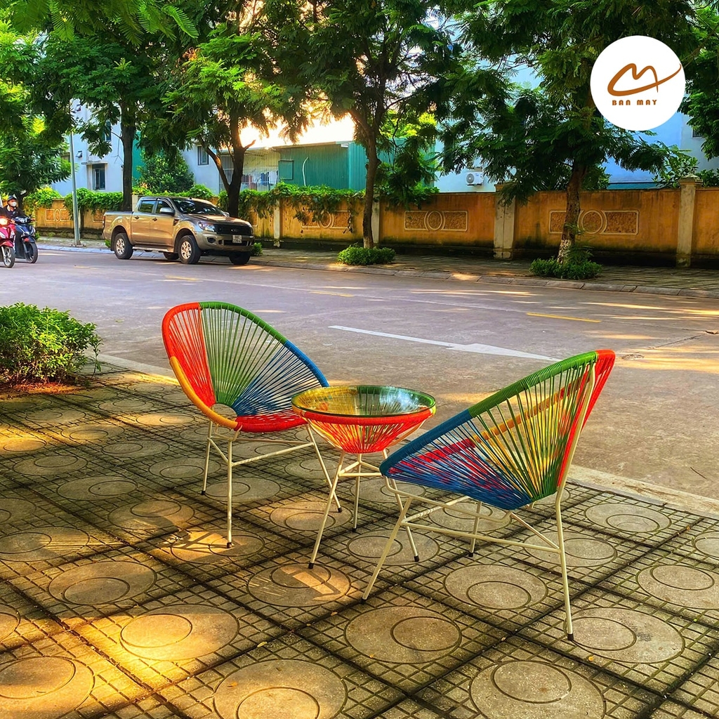 Bộ bàn ghế Acapulco ngũ sắc 2 ghế 1 bàn
