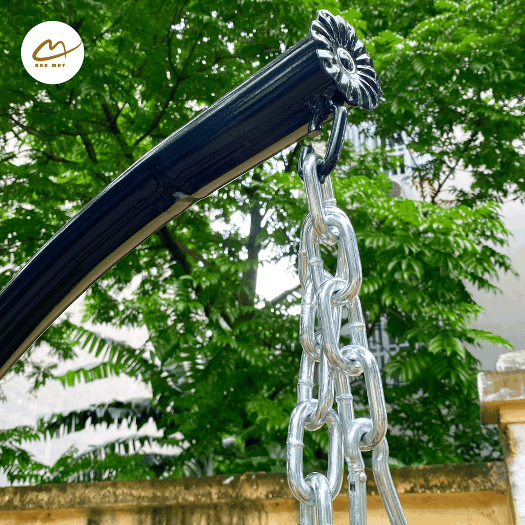 Xích đu cần kép mix màu vàng nâu